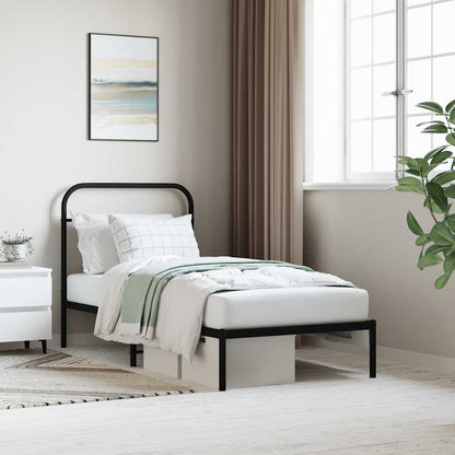 Giroletto con Testiera in Metallo Nero 90x200 cm | homemem39