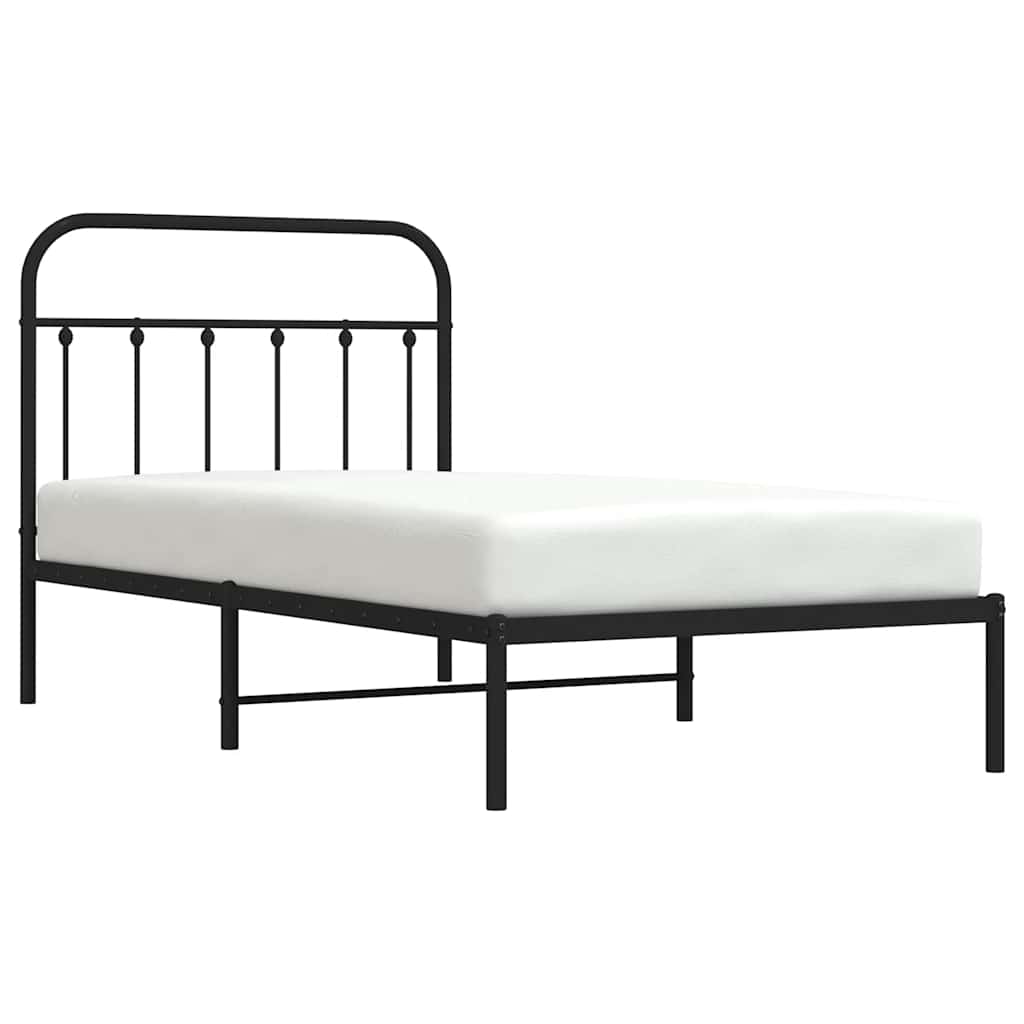 Giroletto con Testiera in Metallo Nero 100x190 cm | homemem39