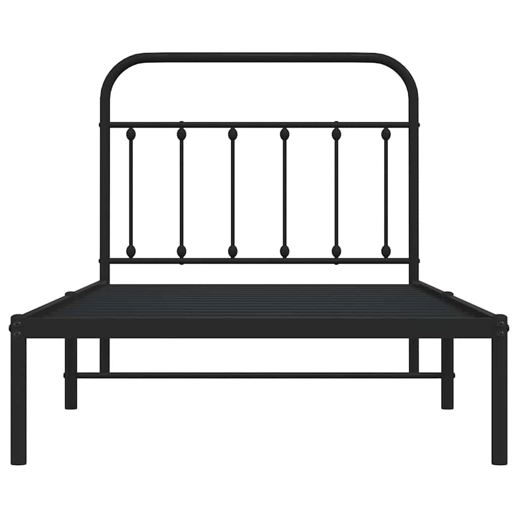 Giroletto con Testiera in Metallo Nero 100x190 cm | homemem39