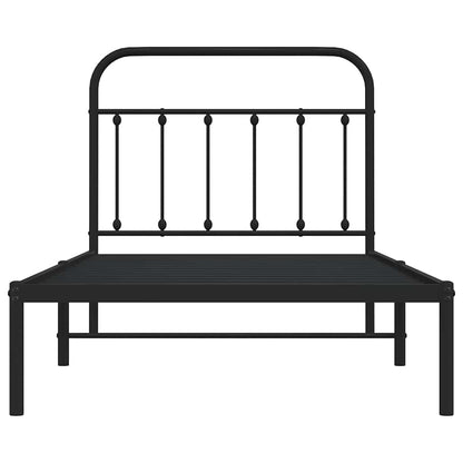 Giroletto con Testiera in Metallo Nero 100x190 cm | homemem39