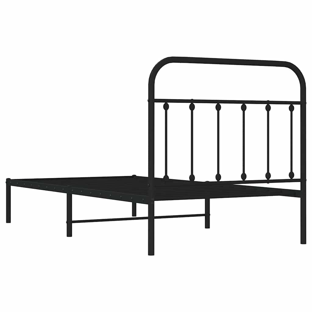 Giroletto con Testiera in Metallo Nero 100x190 cm | homemem39