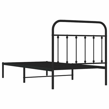 Giroletto con Testiera in Metallo Nero 100x190 cm | homemem39