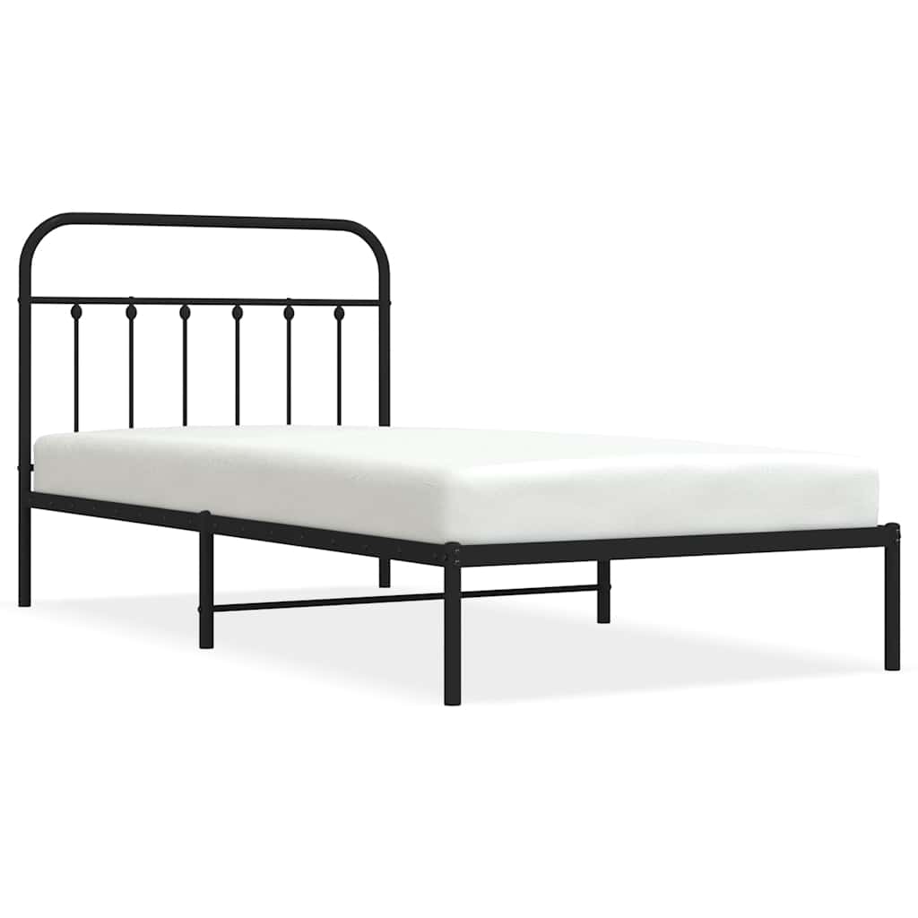 Giroletto con Testiera Metallo Nero 100x200 cm | homemem39
