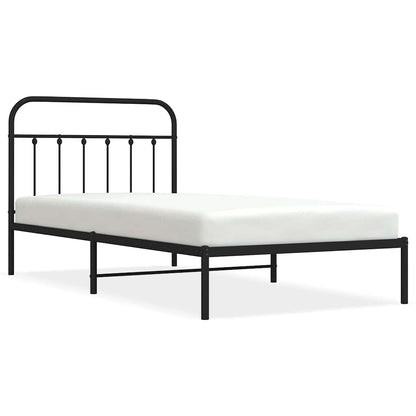 Giroletto con Testiera Metallo Nero 100x200 cm | homemem39