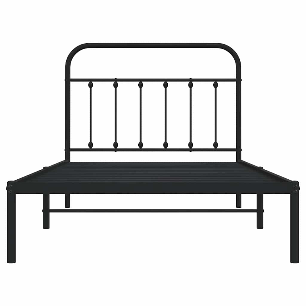 Giroletto con Testiera Metallo Nero 100x200 cm | homemem39