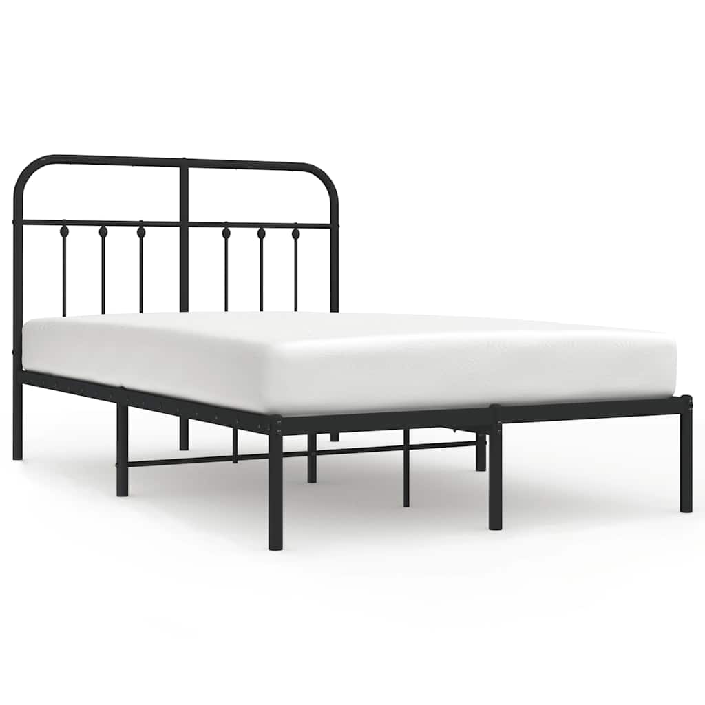 Giroletto con Testiera in Metallo Nero 120x190 cm | homemem39