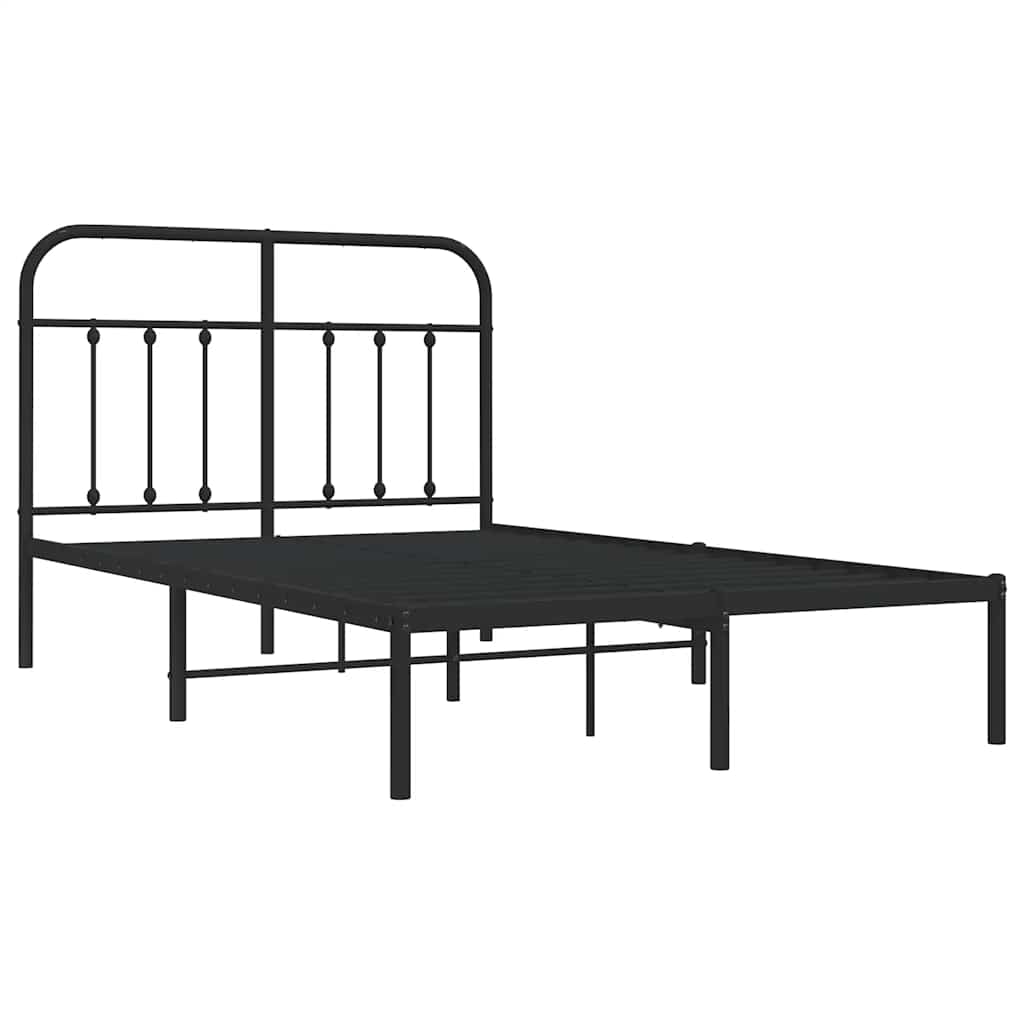 Giroletto con Testiera in Metallo Nero 120x190 cm | homemem39