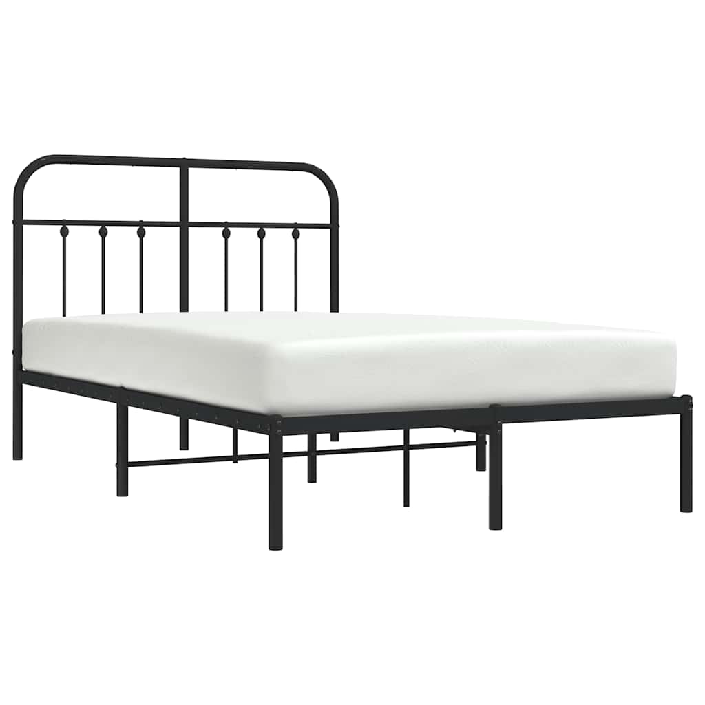 Giroletto con Testiera in Metallo Nero 120x190 cm | homemem39