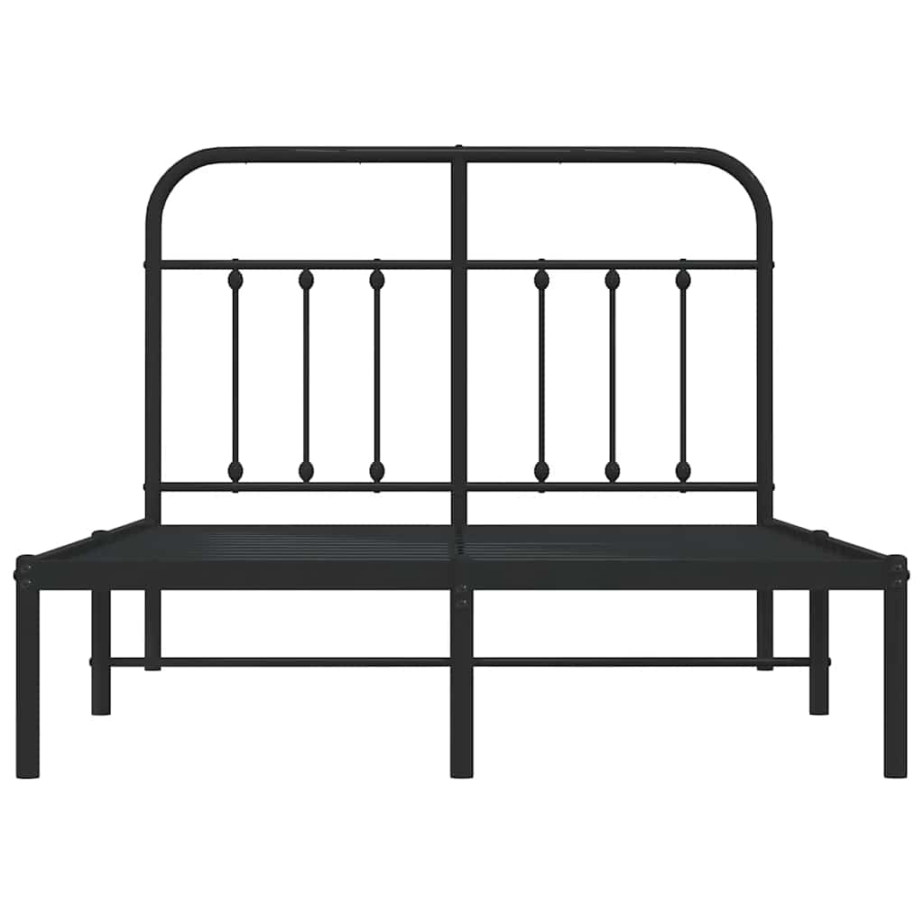 Giroletto con Testiera in Metallo Nero 120x190 cm | homemem39
