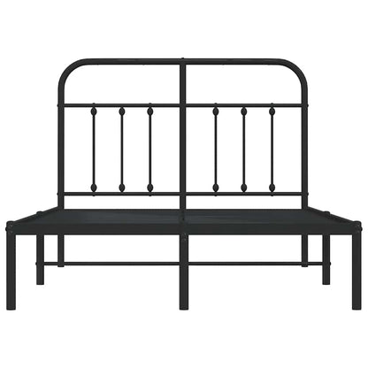 Giroletto con Testiera in Metallo Nero 120x190 cm | homemem39