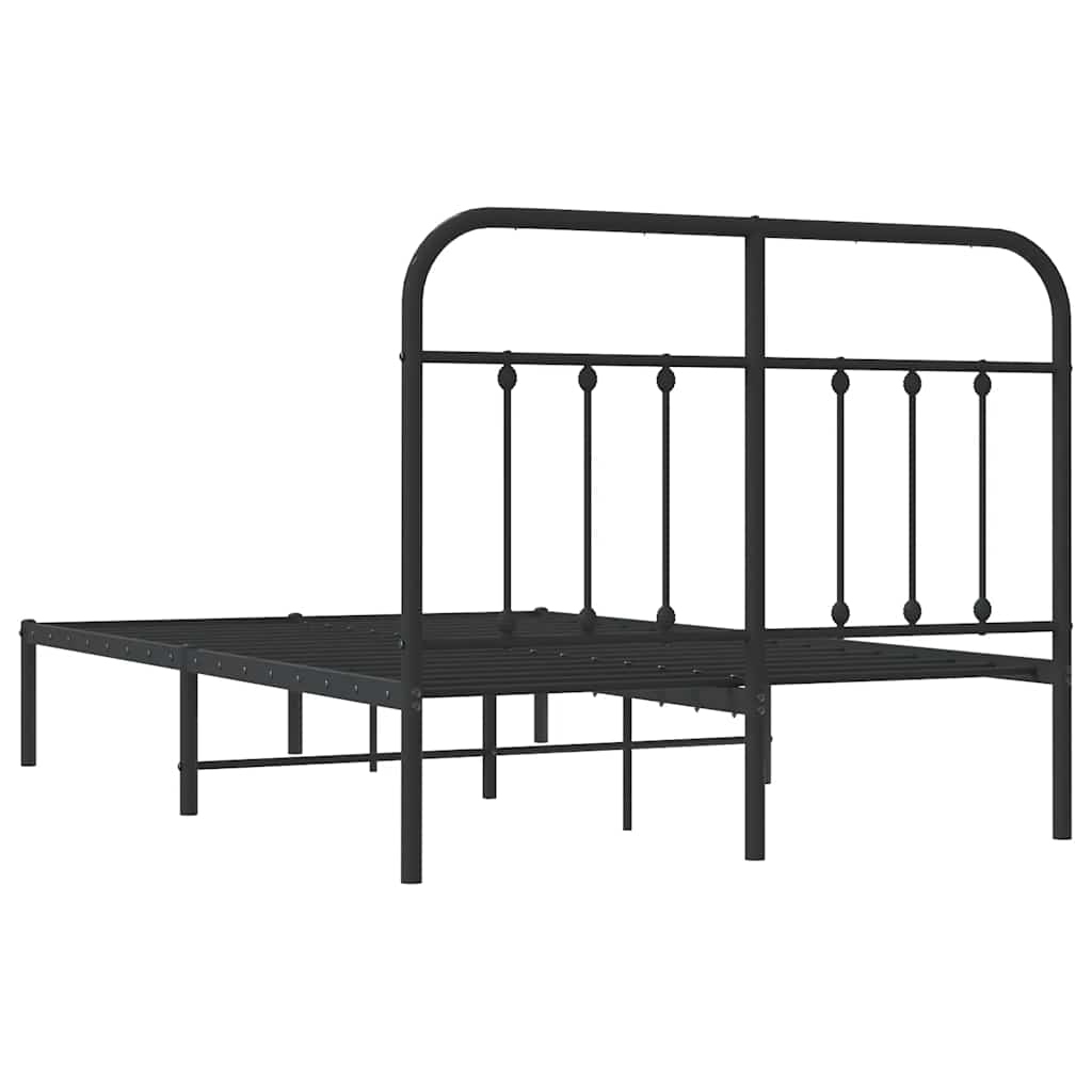 Giroletto con Testiera in Metallo Nero 120x190 cm | homemem39