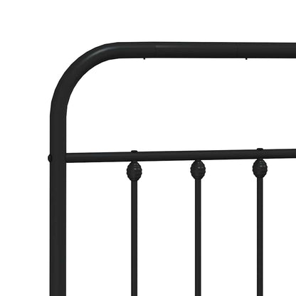 Giroletto con Testiera in Metallo Nero 120x190 cm | homemem39