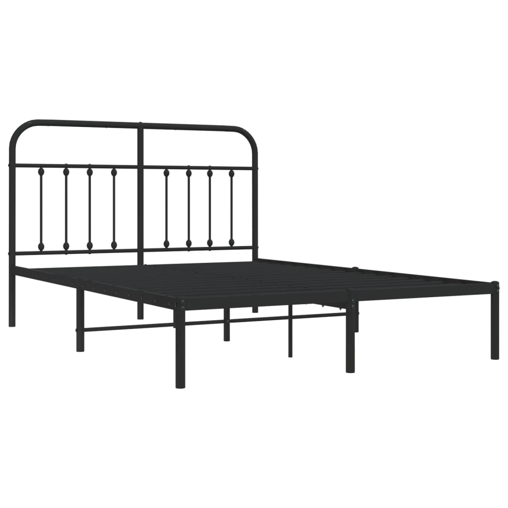 Giroletto con Testiera in Metallo Nero 140x190 cm | homemem39