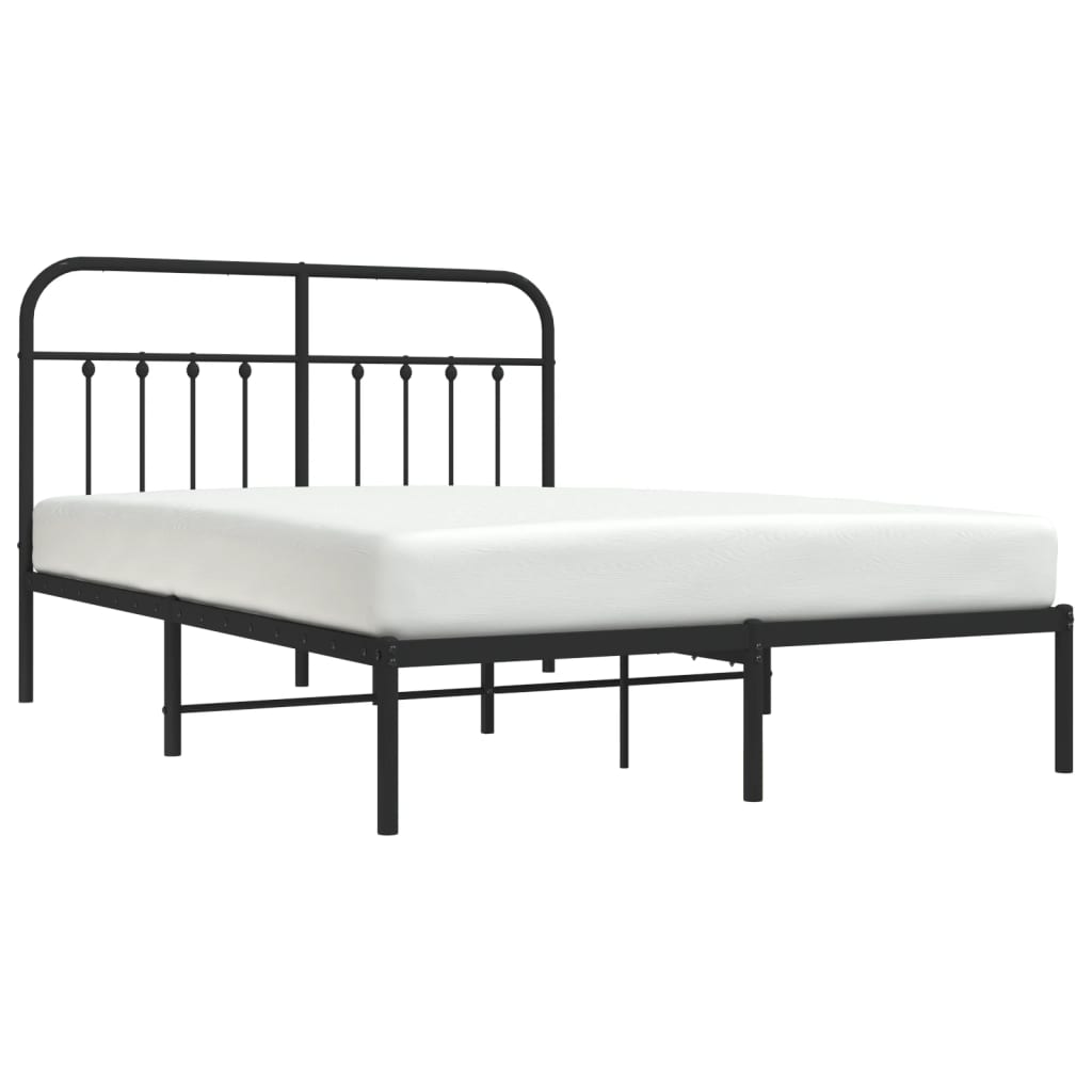 Giroletto con Testiera in Metallo Nero 140x190 cm | homemem39