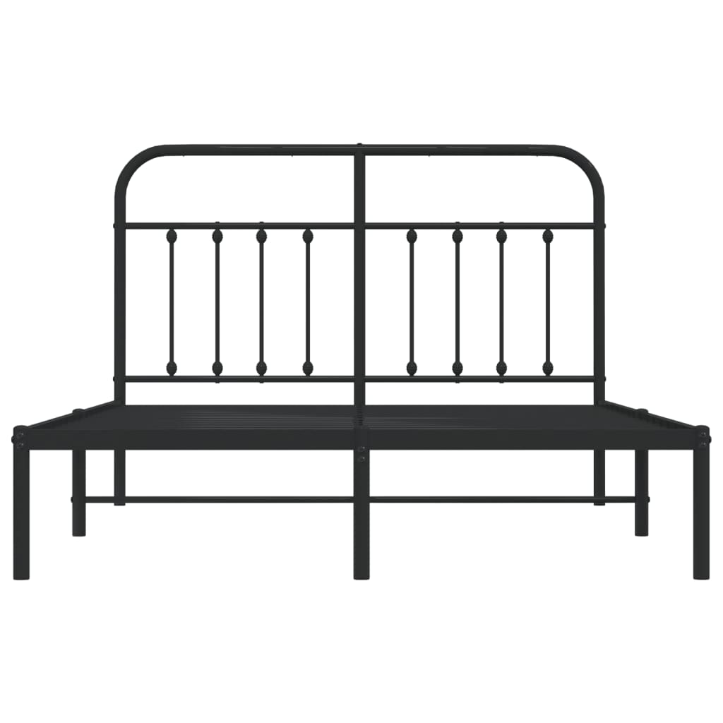 Giroletto con Testiera in Metallo Nero 140x190 cm | homemem39