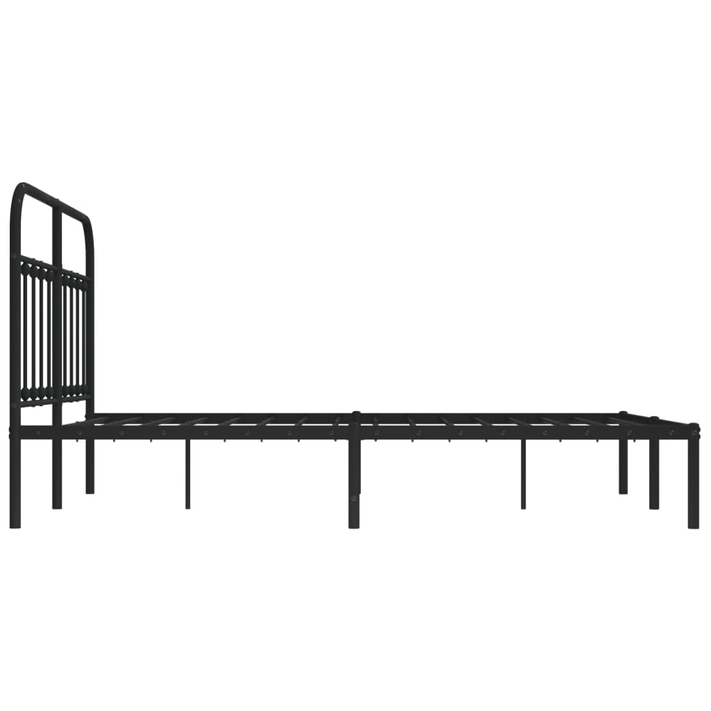 Giroletto con Testiera in Metallo Nero 140x190 cm | homemem39