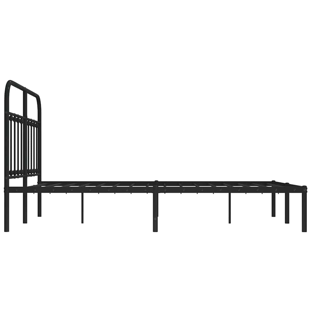 Giroletto con Testiera in Metallo Nero 140x200 cm