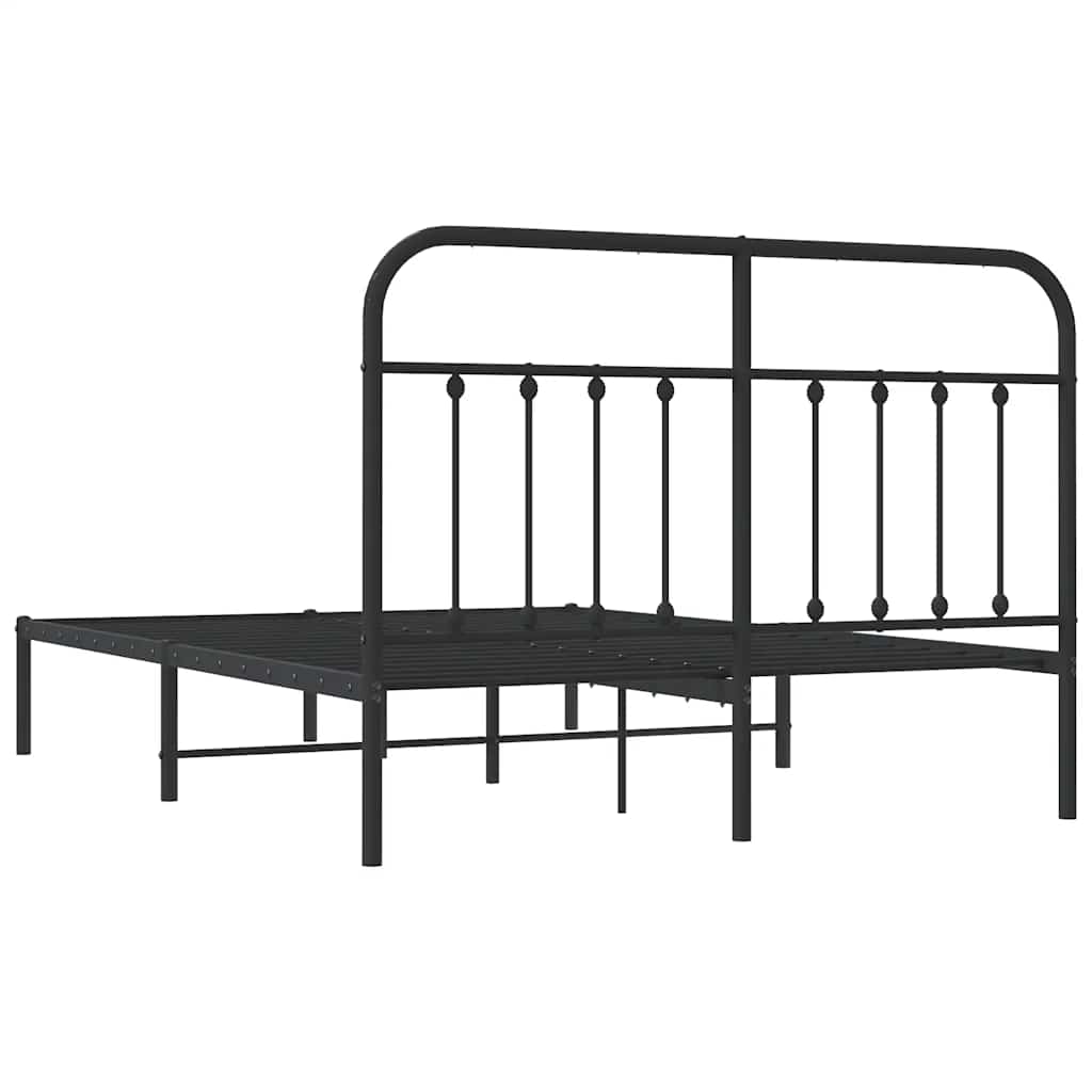 Giroletto con Testiera in Metallo Nero 150x200 cm | homemem39