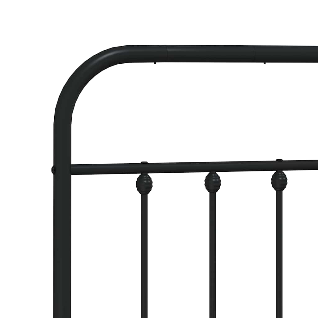 Giroletto con Testiera in Metallo Nero 150x200 cm | homemem39