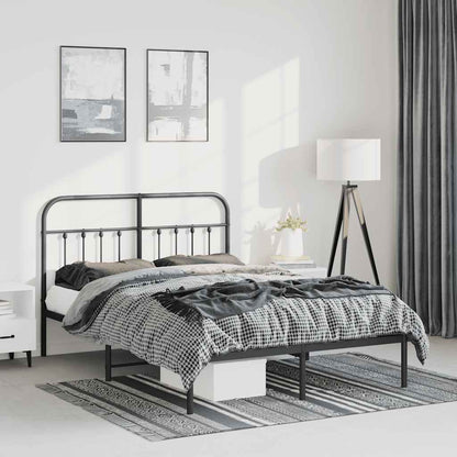 Giroletto con Testiera in Metallo Nero 150x200 cm | homemem39