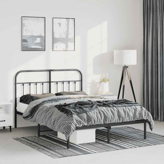 Giroletto con Testiera in Metallo Nero 150x200 cm | homemem39