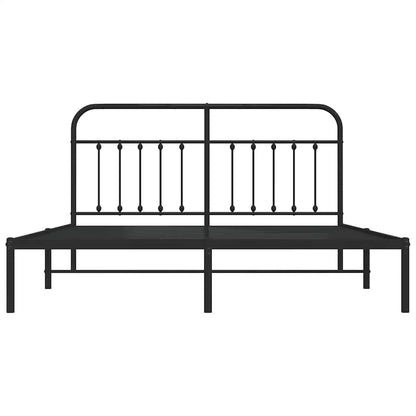 Giroletto con Testiera in Metallo Nero 183x213 cm | homemem39