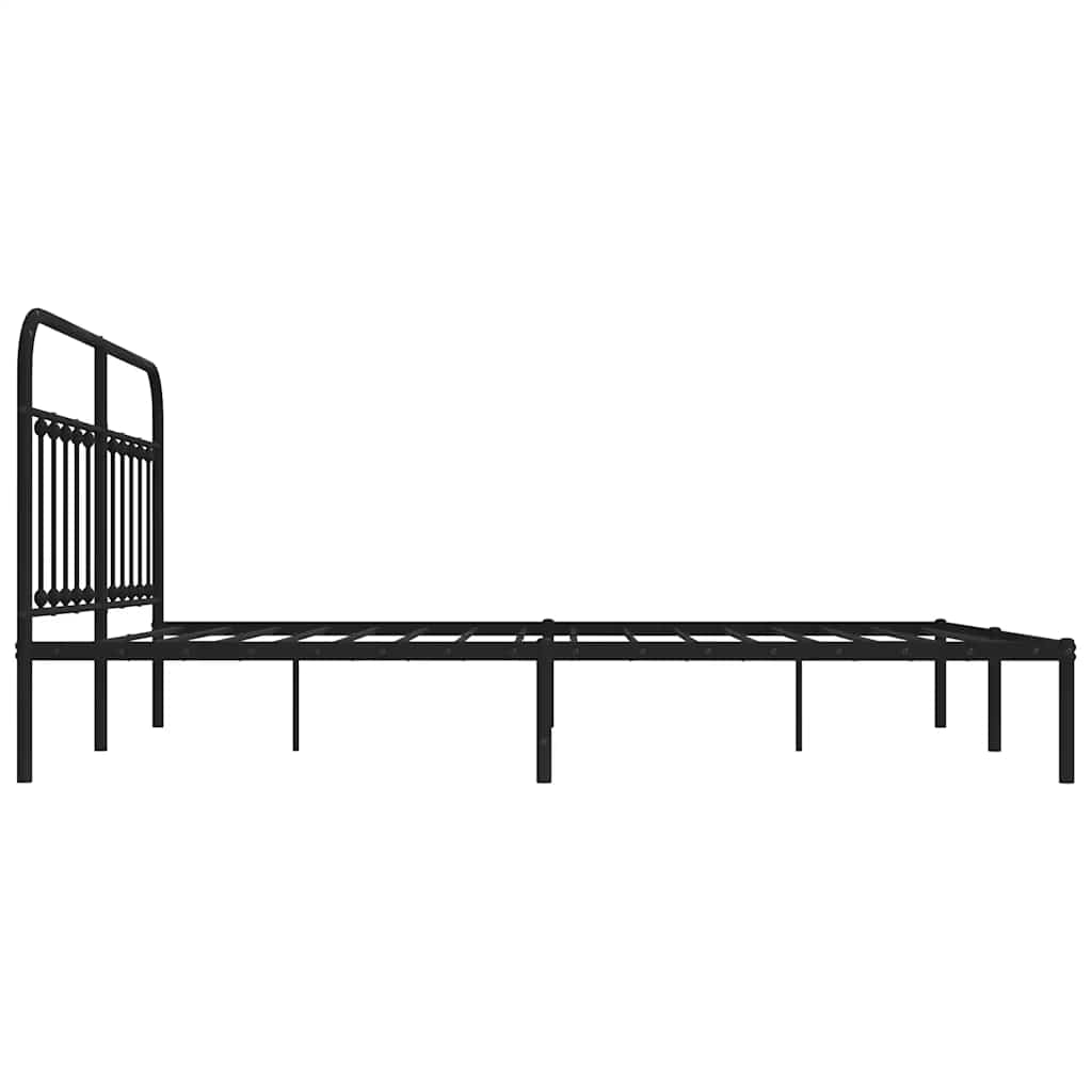Giroletto con Testiera in Metallo Nero 183x213 cm | homemem39