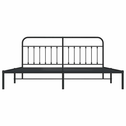 Giroletto con Testiera in Metallo Nero 193x203 cm - homemem39