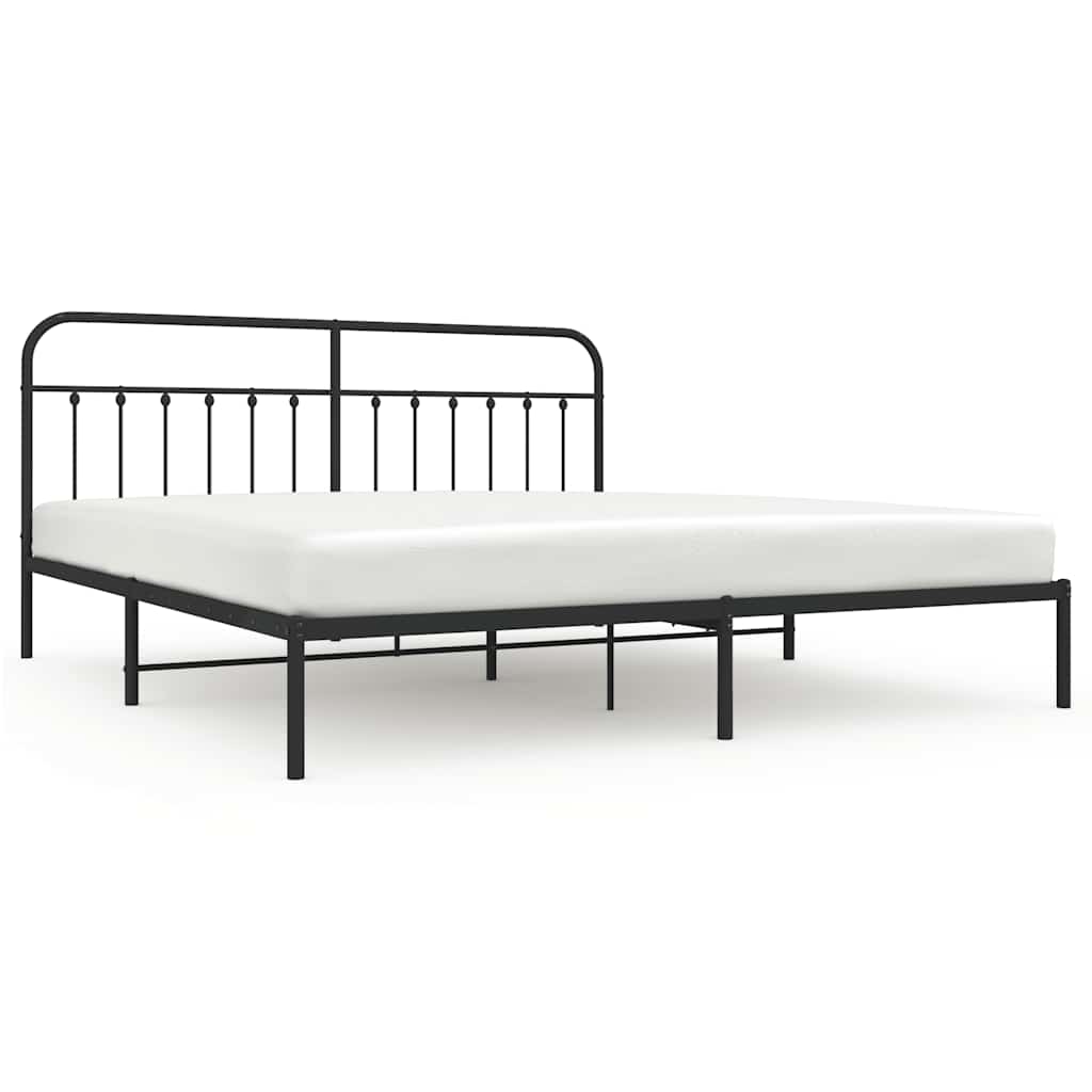 Giroletto con Testiera in Metallo Nero 200x200 cm | homemem39