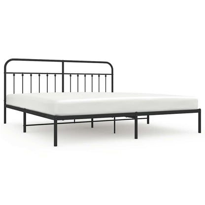 Giroletto con Testiera in Metallo Nero 200x200 cm | homemem39