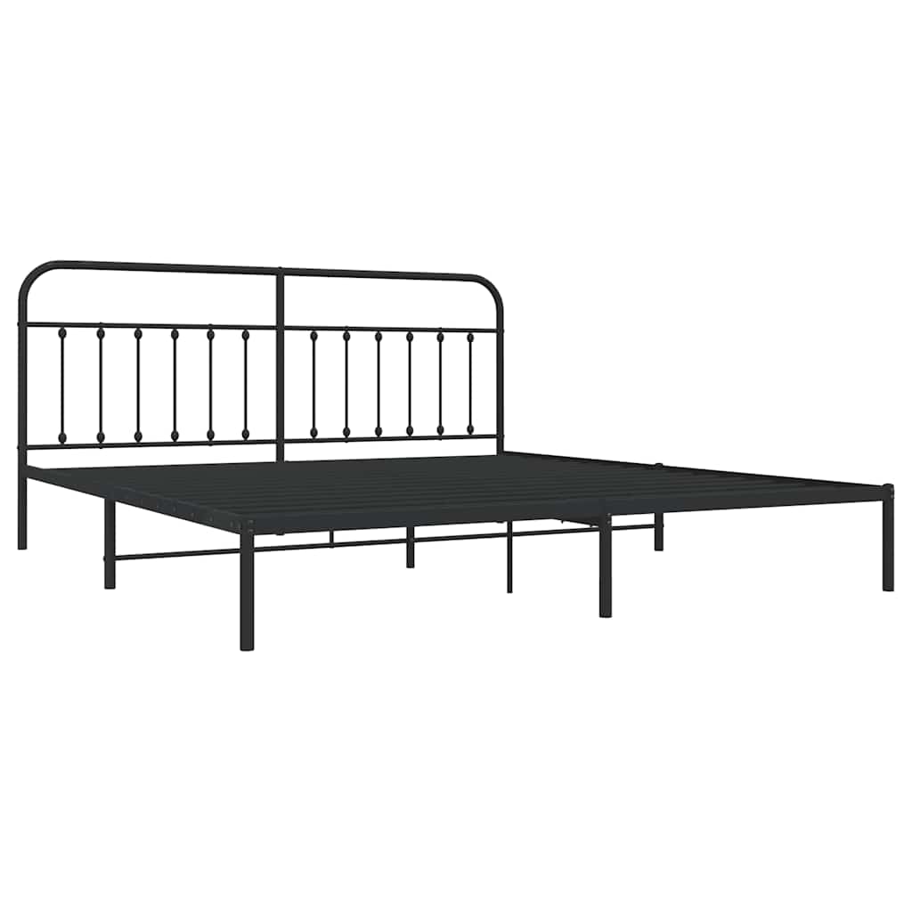 Giroletto con Testiera in Metallo Nero 200x200 cm | homemem39