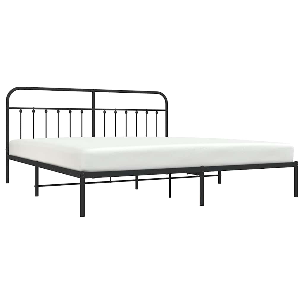Giroletto con Testiera in Metallo Nero 200x200 cm | homemem39