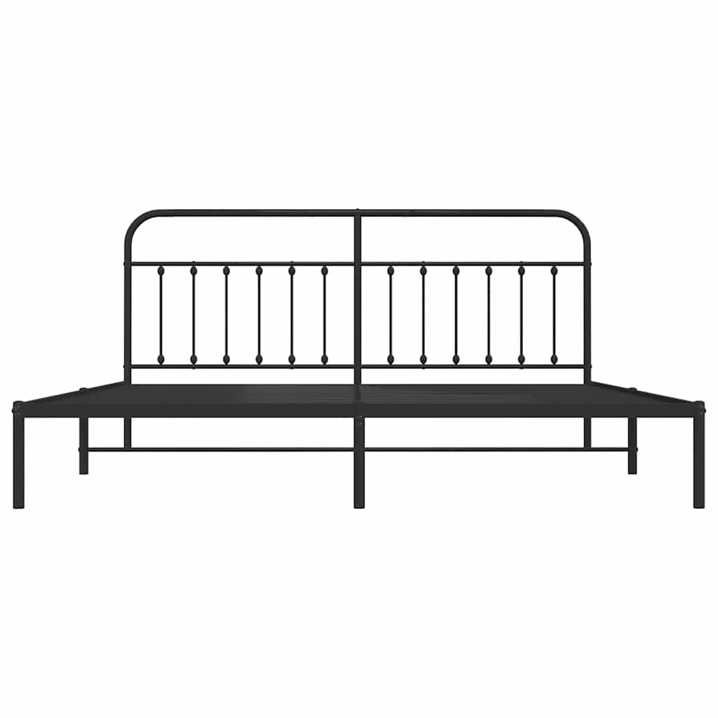Giroletto con Testiera in Metallo Nero 200x200 cm | homemem39
