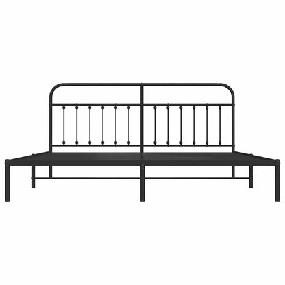 Giroletto con Testiera in Metallo Nero 200x200 cm | homemem39