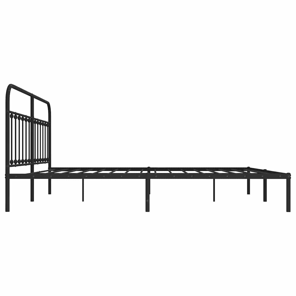 Giroletto con Testiera in Metallo Nero 200x200 cm | homemem39