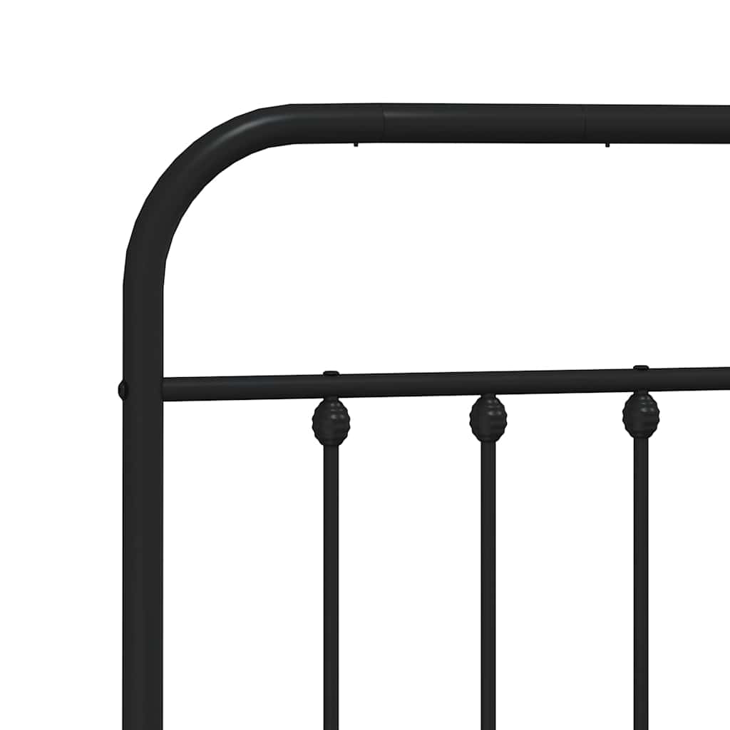 Giroletto con Testiera in Metallo Nero 200x200 cm | homemem39