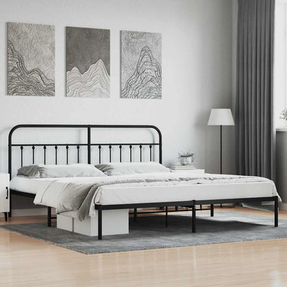 Giroletto con Testiera in Metallo Nero 200x200 cm | homemem39