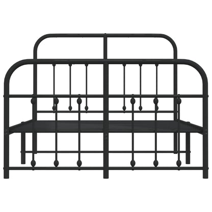 Giroletto con Testiera e Pediera Metallo Nero 120x200 cm | homemem39