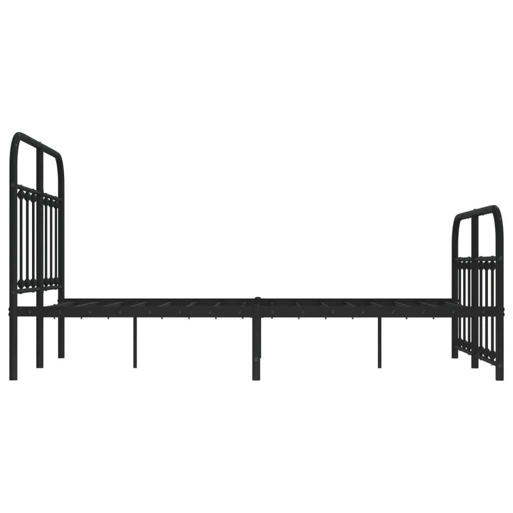 Giroletto con Testiera e Pediera Metallo Nero 120x200 cm | homemem39