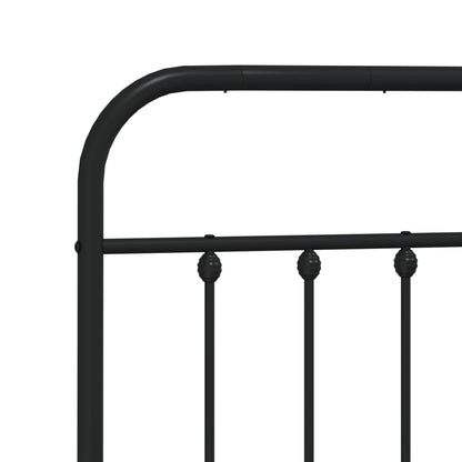 Giroletto con Testiera e Pediera Metallo Nero 120x200 cm | homemem39