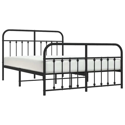 Giroletto con Testiera e Pediera Metallo Nero 135x190 cm | homemem39