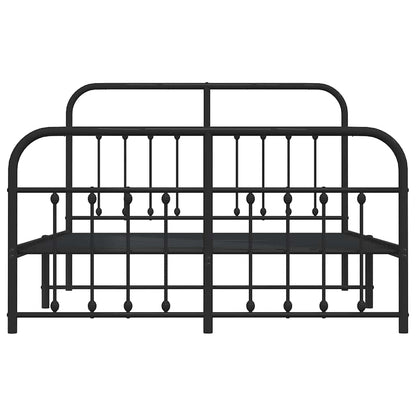 Giroletto con Testiera e Pediera Metallo Nero 135x190 cm | homemem39