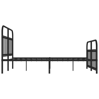 Giroletto con Testiera e Pediera Metallo Nero 135x190 cm | homemem39