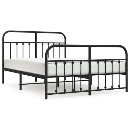 Giroletto con Testiera e Pediera Metallo Nero 150x200 cm | homemem39