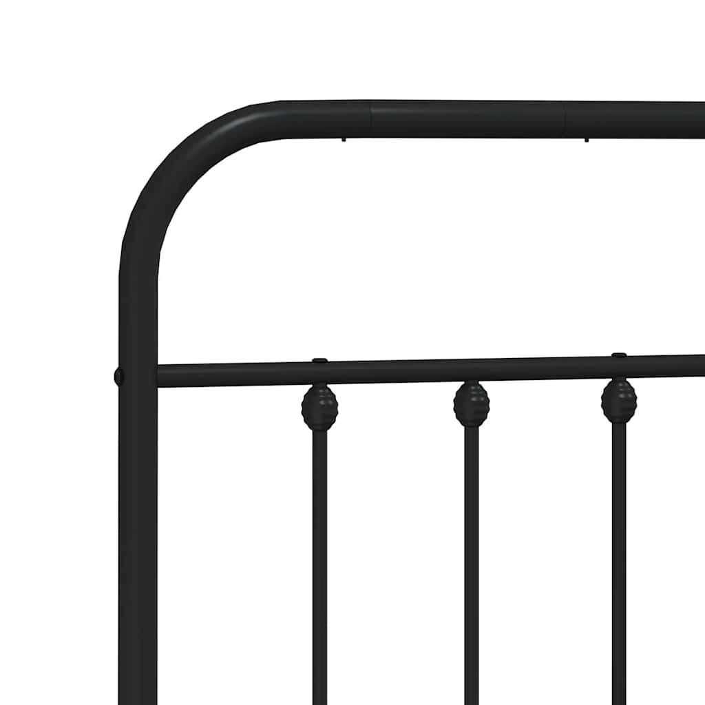 Giroletto con Testiera e Pediera Metallo Nero 150x200 cm | homemem39