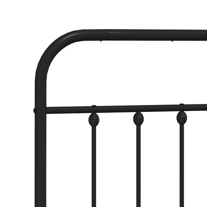 Giroletto con Testiera e Pediera Metallo Nero 150x200 cm | homemem39