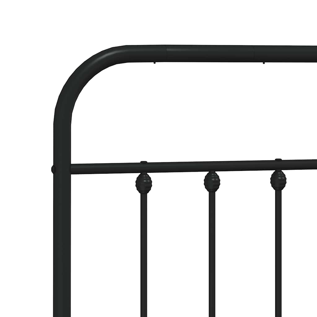 Giroletto con Testiera e Pediera Metallo Nero 193x203 cm | homemem39