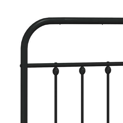 Giroletto con Testiera e Pediera Metallo Nero 193x203 cm | homemem39