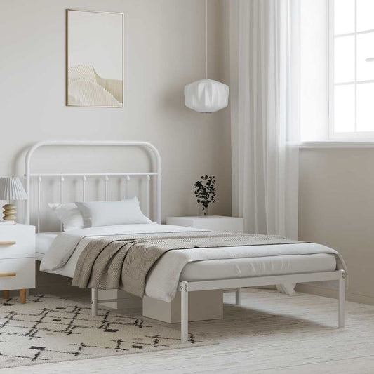 Giroletto con Testiera Metallo Bianco 100x190 cm | homemem39