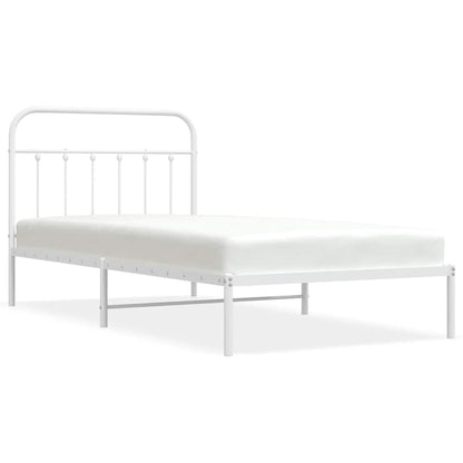 Giroletto con Testiera Metallo Bianco 107x203 cm | homemem39